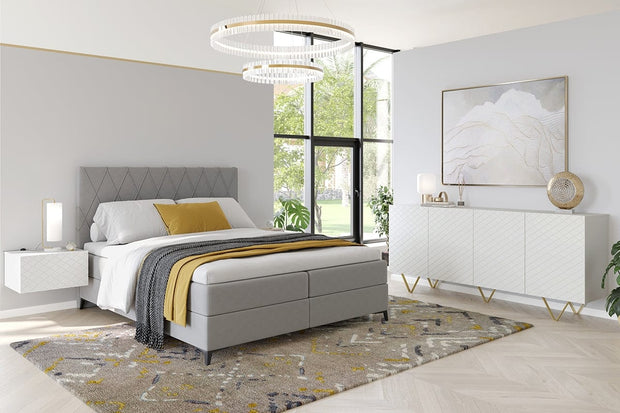 Set 2 noptiere suspendate din pal si MDF, cu 1 sertar, Scalia 50-1SZ Alb, l50xA42xH27 cm (2)