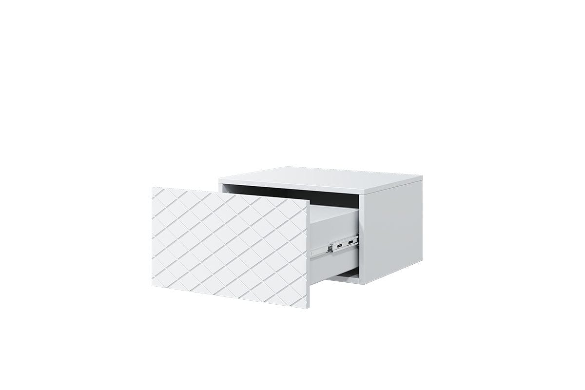 Set 2 noptiere suspendate din pal si MDF, cu 1 sertar, Scalia 50-1SZ Alb, l50xA42xH27 cm (4)