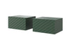 Set 2 noptiere suspendate din pal si MDF, cu 1 sertar, Scalia 50-1SZ Verde, l50xA42xH27 cm