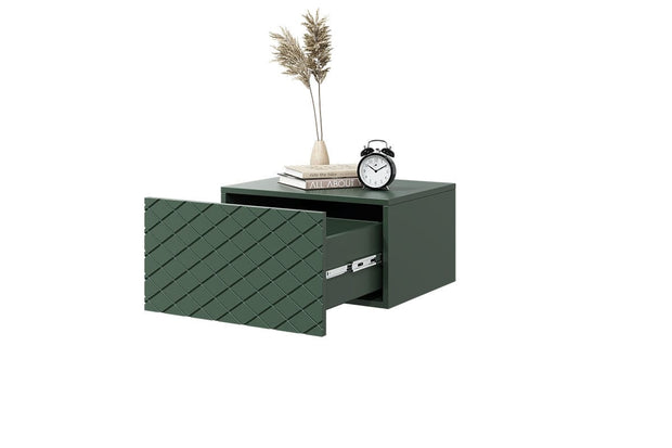Set 2 noptiere suspendate din pal si MDF, cu 1 sertar, Scalia 50-1SZ Verde, l50xA42xH27 cm (5)