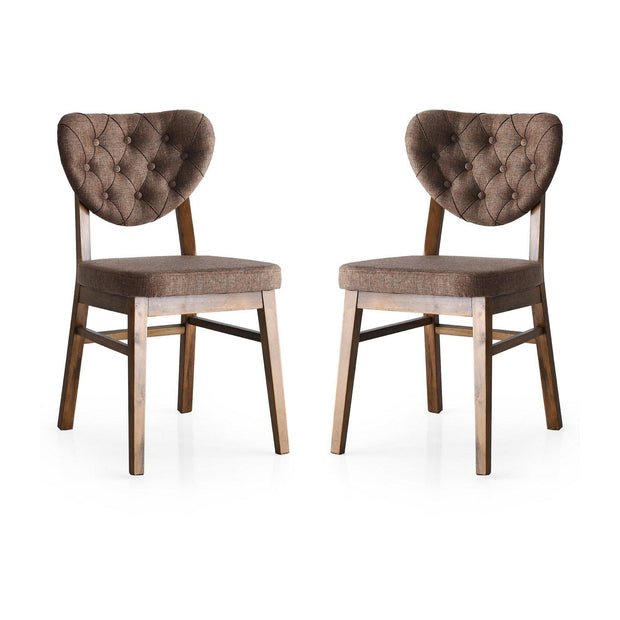Set 2 scaune din lemn de fag, tapitate cu stofa Elma Maro, l47xA52xH88 cm