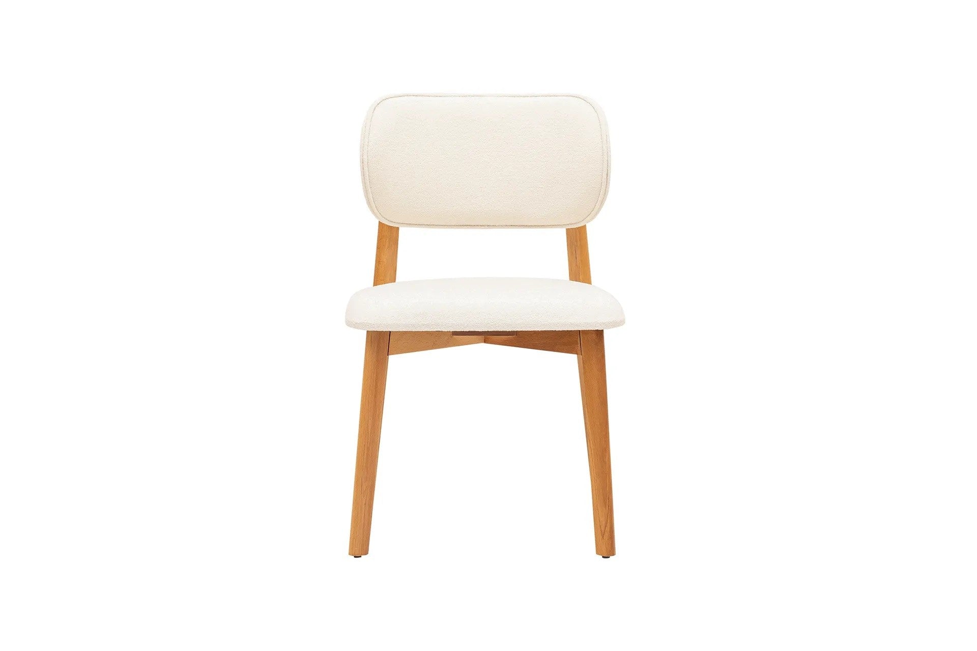 Asir Set 2 scaune din lemn de fag, tapitate cu stofa Soli Alb / Fag, l50xA50xH84 cm