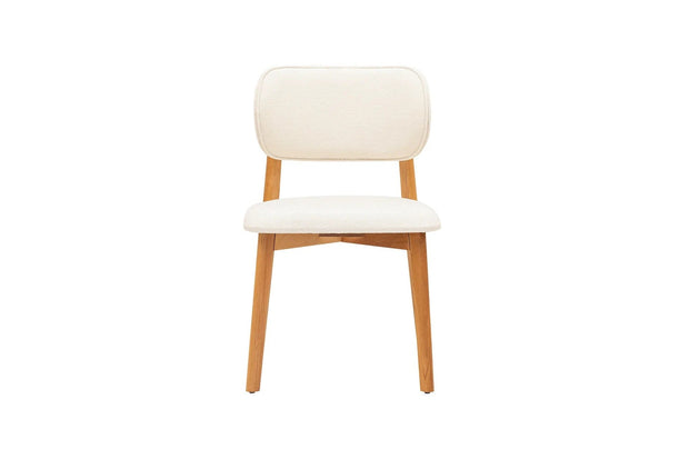 Asir Set 2 scaune din lemn de fag, tapitate cu stofa Soli Alb / Fag, l50xA50xH84 cm