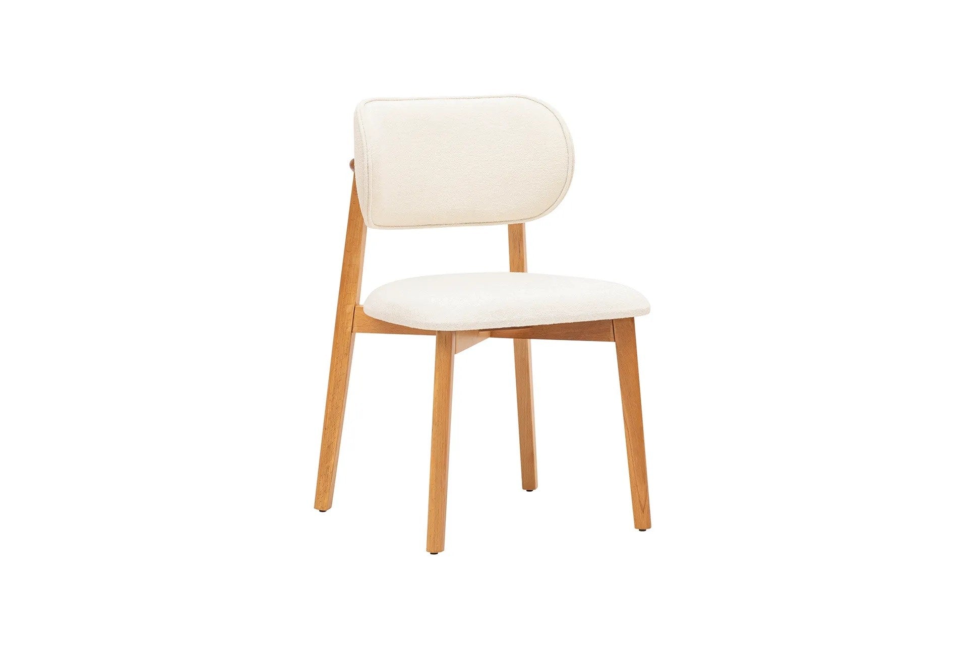 Set 2 scaune din lemn de fag, tapitate cu stofa Soli Alb / Fag, l50xA50xH84 cm (5)