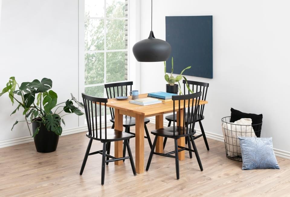 Set 2 scaune din lemn de mesteacan, Riano Negru, l50,5xA49,5xH86 cm (1)