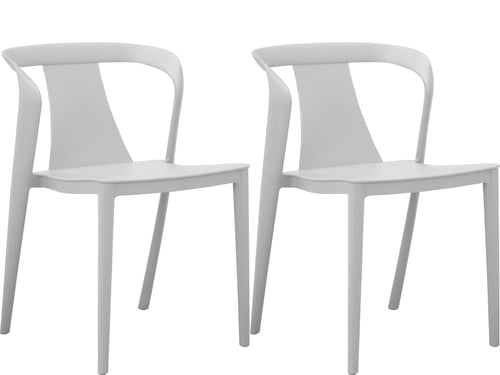 Dorel Home Set 2 scaune din plastic, Aviva Velvet Gri, l49xA54xH77 cm