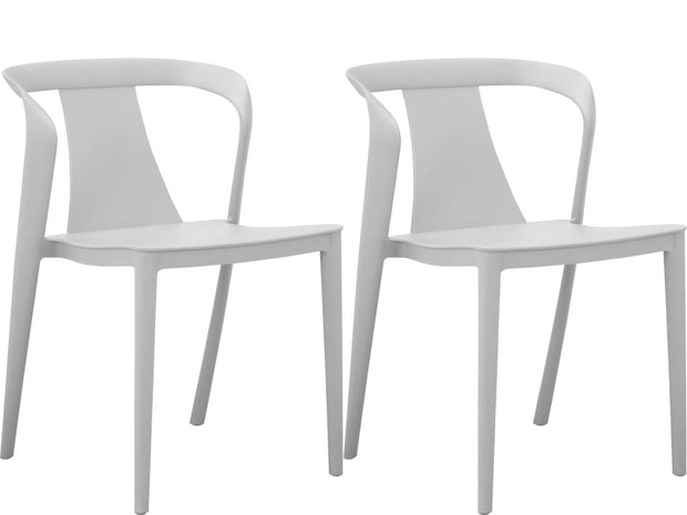 Dorel Home Set 2 scaune din plastic, Aviva Velvet Gri, l49xA54xH77 cm