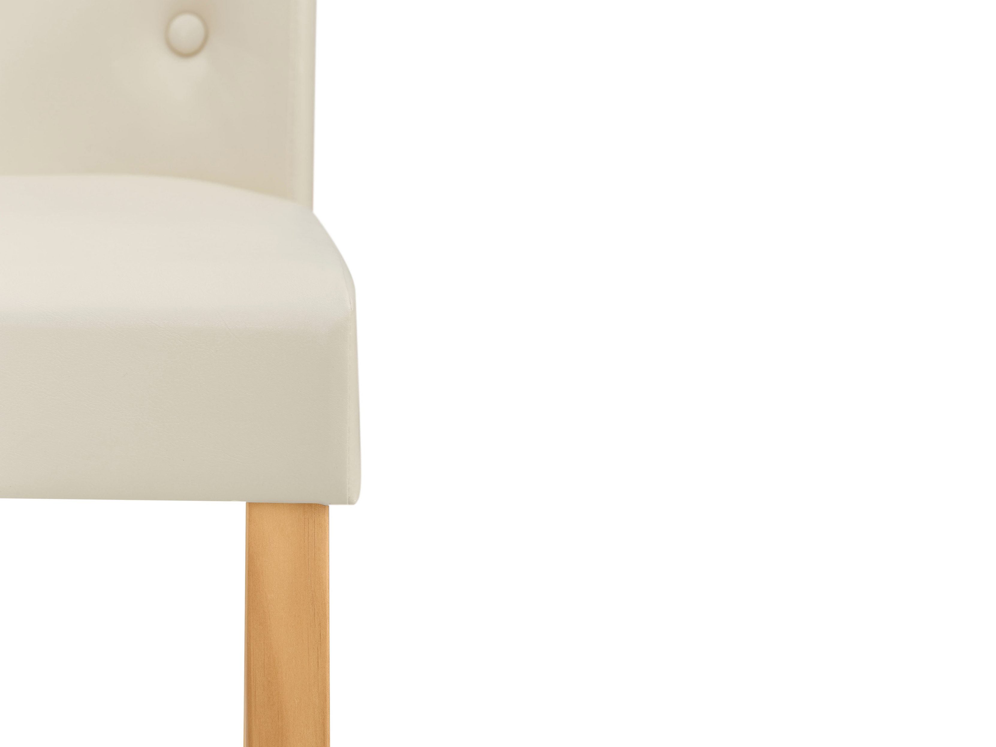 Dorel Home Set 2 scaune tapitate cu piele ecologica, cu picioare din lemn, Boca Crem / Natural, l43xA57xH94 cm