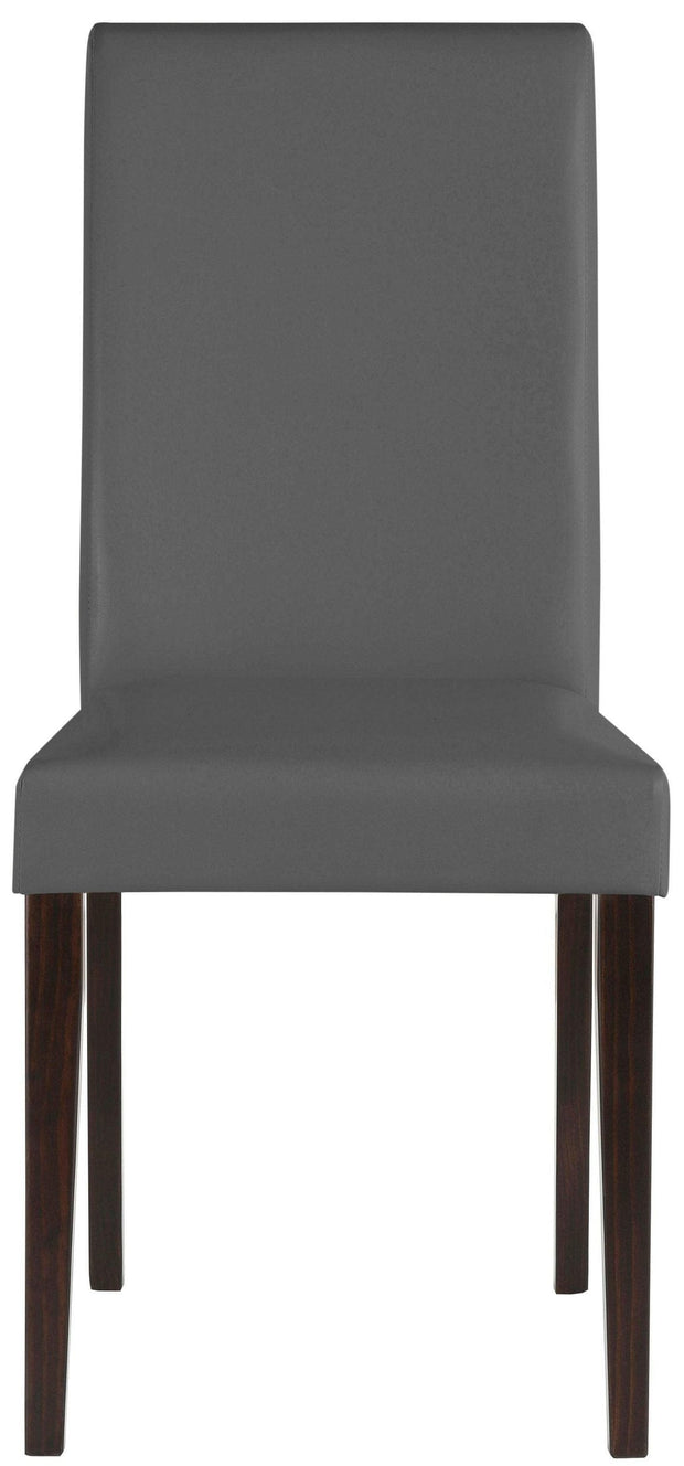 Dorel Home Set 2 scaune tapitate cu piele ecologica, cu picioare din lemn, Lucca Gri / Maro, l43xA57xH94 cm