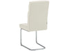 Dorel Home Set 2 scaune tapitate cu piele ecologica si picioare metalice, Carola Alb / Crom, l43xA62xH104 cm
