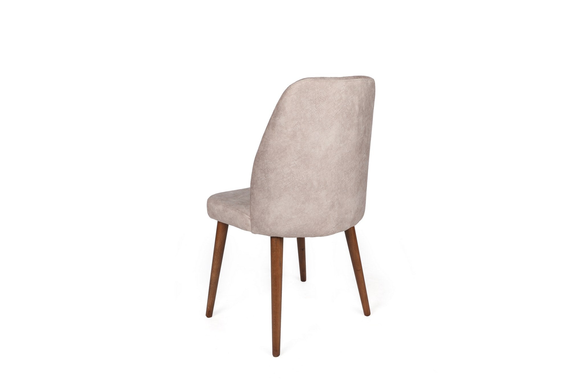 Asir Set 2 scaune tapitate cu stofa si picioare din lemn, Alfa 465-V2 Velvet Grej / Nuc, l50xA49xH90 cm