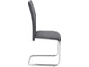 Dorel Home Set 2 scaune tapitate cu stofa si picioare metalice, Doris Gri / Crom, l44xA52xH98 cm