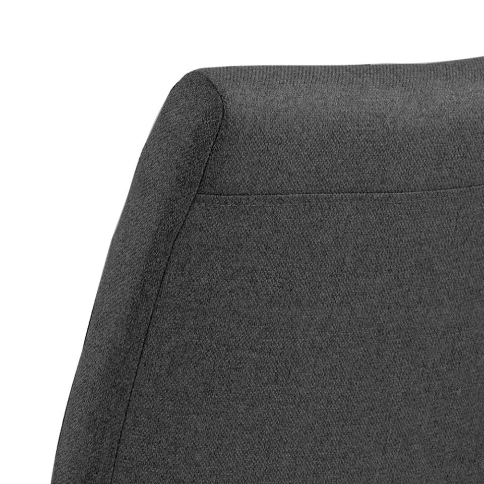 Set 2 scaune tapitate cu stofa si picioare metalice Gudrun Plus Gri inchis / Negru, l52,5xA63,5xH95,5 cm (3)