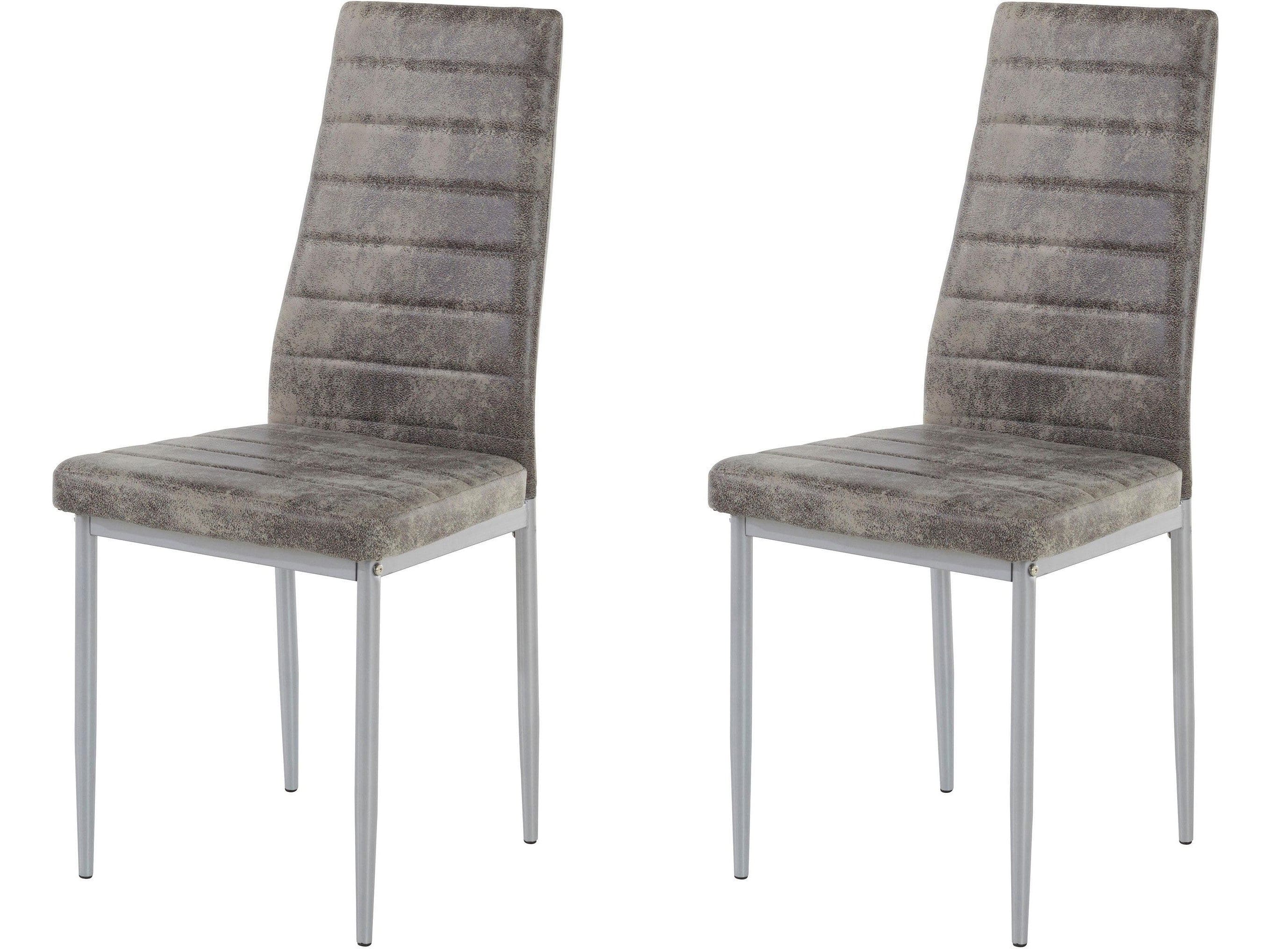 Dorel Home Set 2 scaune tapitate cu stofa si picioare metalice, Kate Gri, l42xA53xH98 cm