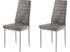 Dorel Home Set 2 scaune tapitate cu stofa si picioare metalice, Kate Gri, l42xA53xH98 cm