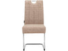 Dorel Home Set 2 scaune tapitate cu stofa si picioare metalice, Osaka Bej / Crom, l44xA59xH96 cm