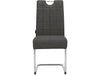 Dorel Home Set 2 scaune tapitate cu stofa si picioare metalice, Osaka Gri / Crom, l44xA59xH96 cm