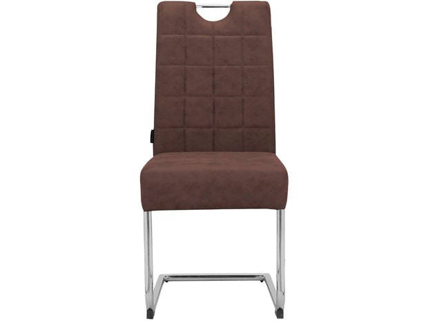 Dorel Home Set 2 scaune tapitate cu stofa si picioare metalice, Osaka Maro / Crom, l44xA59xH96 cm