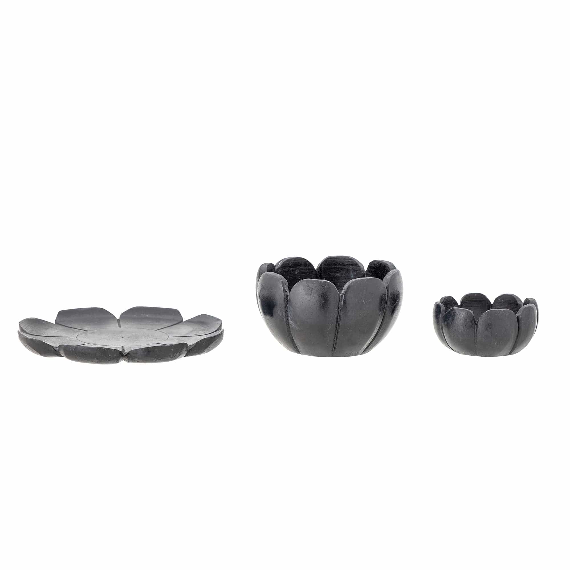 Set 2 suporturi pentru lumanari din aluminiu, Juljana Negru, Ø13xH6 cm (1)