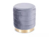 Signal Set 2 taburete tapitate cu stofa, cu spatiu de depozitare Brito Velvet Gri, Ø40xH45  Ø30xH38 cm