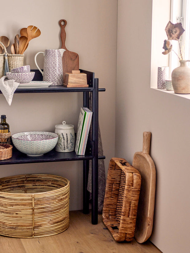 Bloomingville Set 2 tavi pentru servire din ratan, Diann Maro, L52xl52xH9 / L40xl40xH9 cm