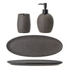 Bloomingville Set 3 accesorii pentru baie din ceramica, Hrin Gri