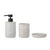 Bloomingville Set 3 accesorii pentru baie din ceramica, Winta Natural