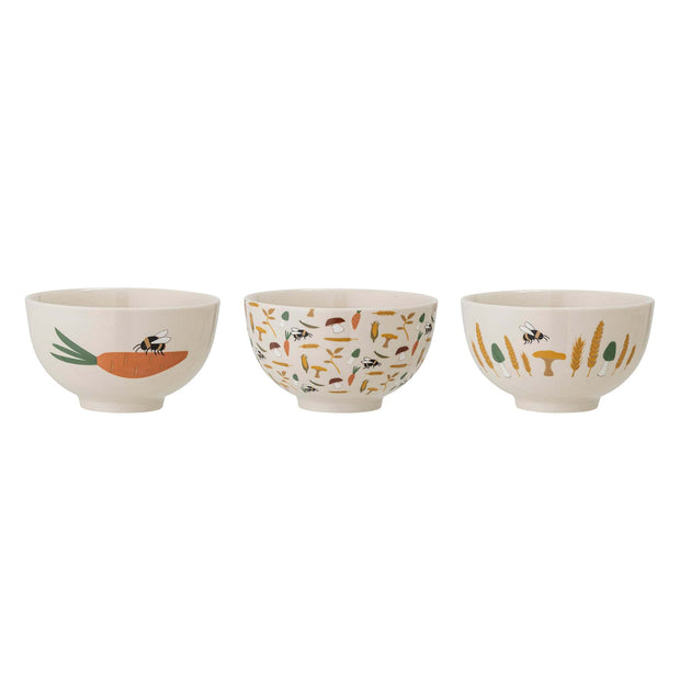 Set 3 boluri din ceramica, Harvest Natural, 320 ml