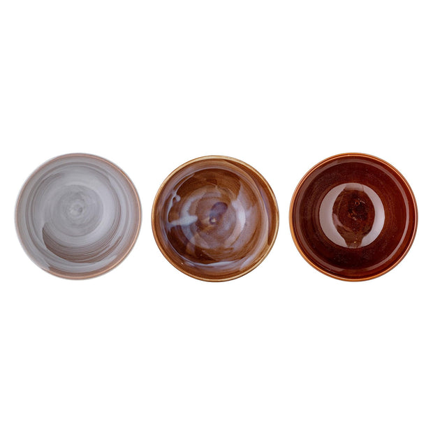 Set 3 boluri din ceramica, Lotus Maro, 500 ml (1)