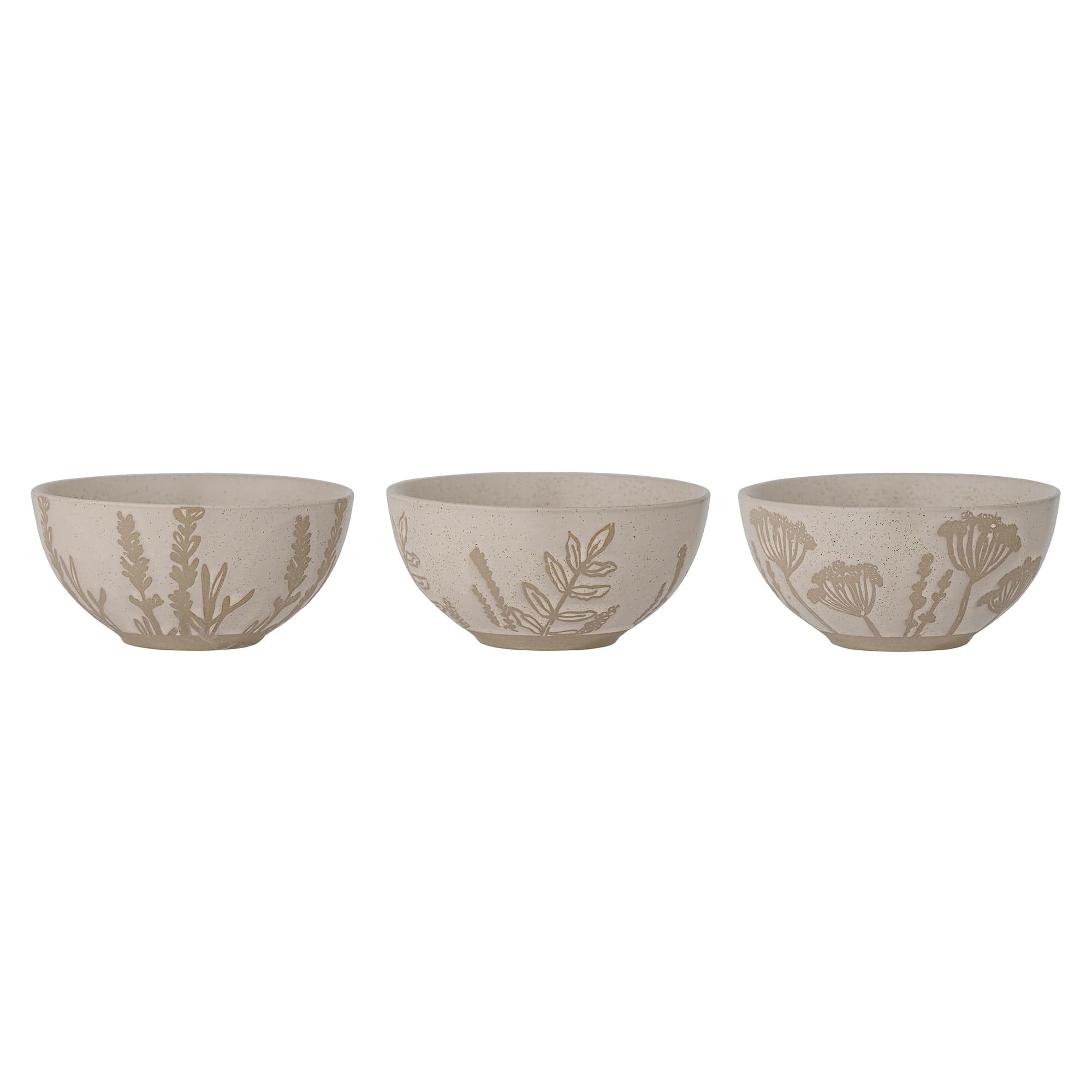 Set 3 boluri din ceramica, Primrose Natural, 250 ml