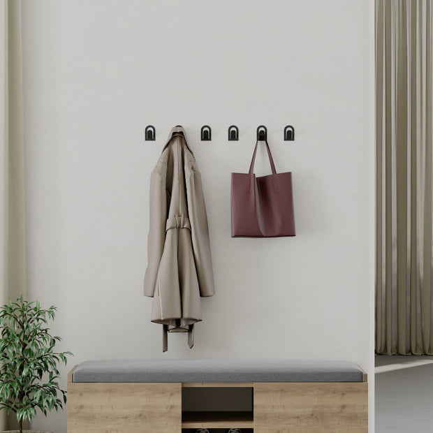 Set 3 carlige metalice pentru perete, Astra Negru, l4xA3,1xH6 cm (4)