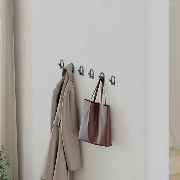 Set 3 carlige metalice pentru perete, Astra Negru, l4xA3,1xH6 cm (5)