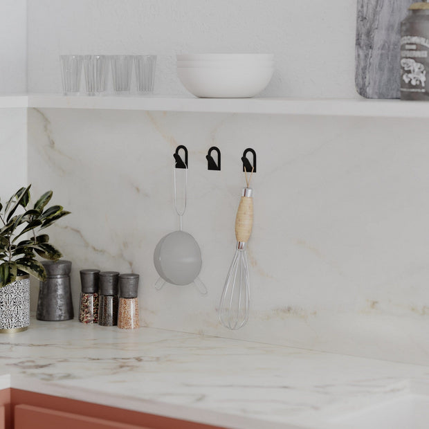 Set 3 carlige metalice pentru perete, Astra Negru, l4xA3,1xH6 cm (7)