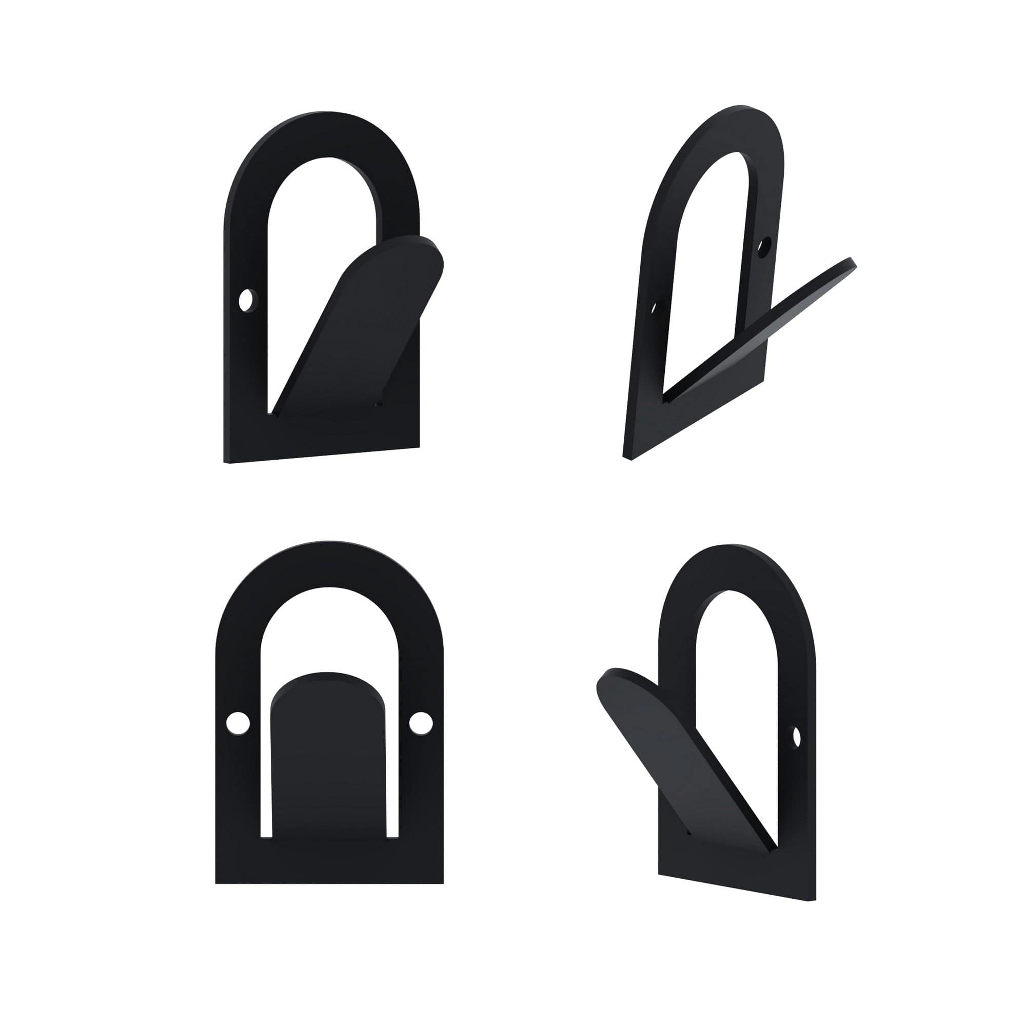 Set 3 carlige metalice pentru perete, Astra Negru, l4xA3,1xH6 cm (8)