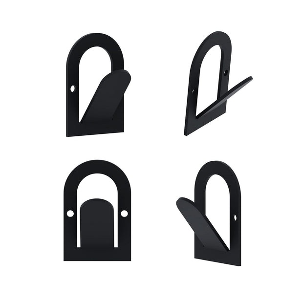 Set 3 carlige metalice pentru perete, Astra Negru, l4xA3,1xH6 cm (8)