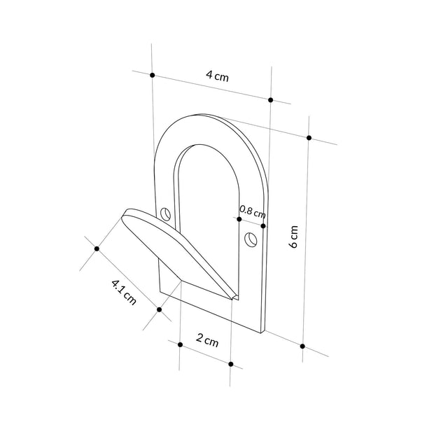 Set 3 carlige metalice pentru perete, Astra Negru, l4xA3,1xH6 cm (9)