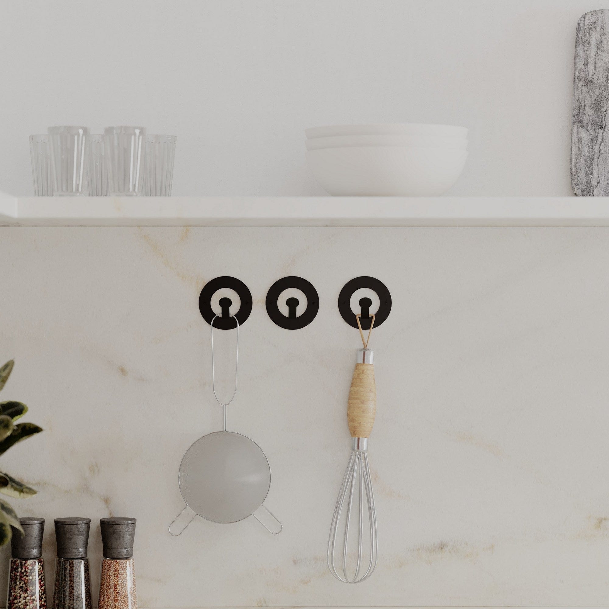 Set 3 carlige metalice pentru perete, Kaly Negru, l8,2xA3xH8,2 cm (4)