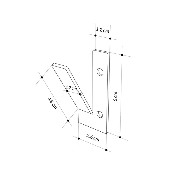 Set 3 carlige metalice pentru perete, Nora Negru, l2,6xA3,1xH6 cm (6)