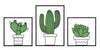 Set 3 decoratiuni de perete din metal, Cactus Multicolor, l33xA1,3xH46,5 / l33xA1,3xH33 cm