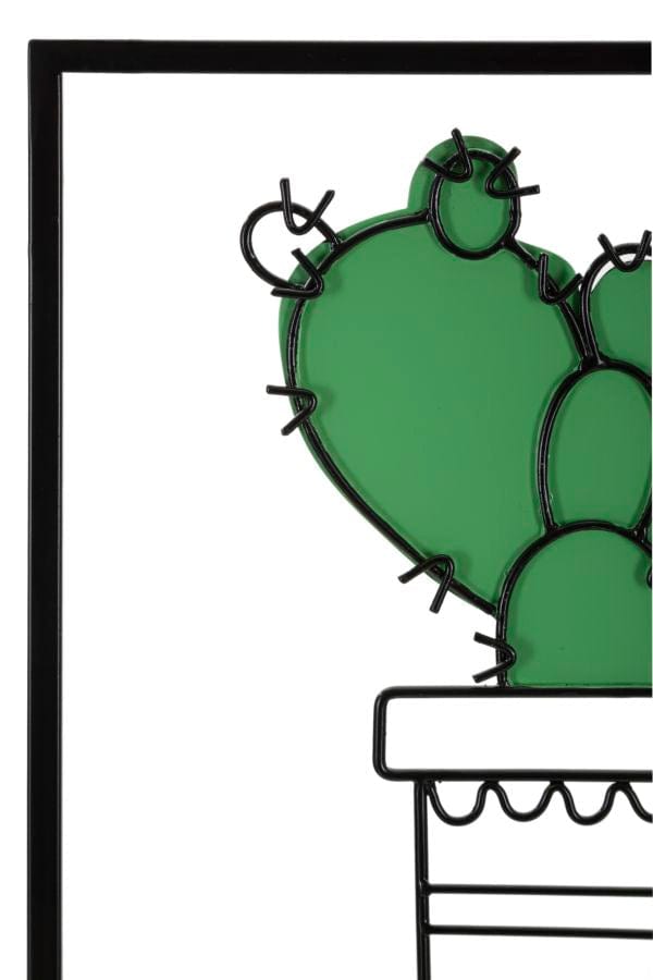 Set 3 decoratiuni de perete din metal, Cactus Multicolor, l33xA1,3xH46,5 / l33xA1,3xH33 cm (3)