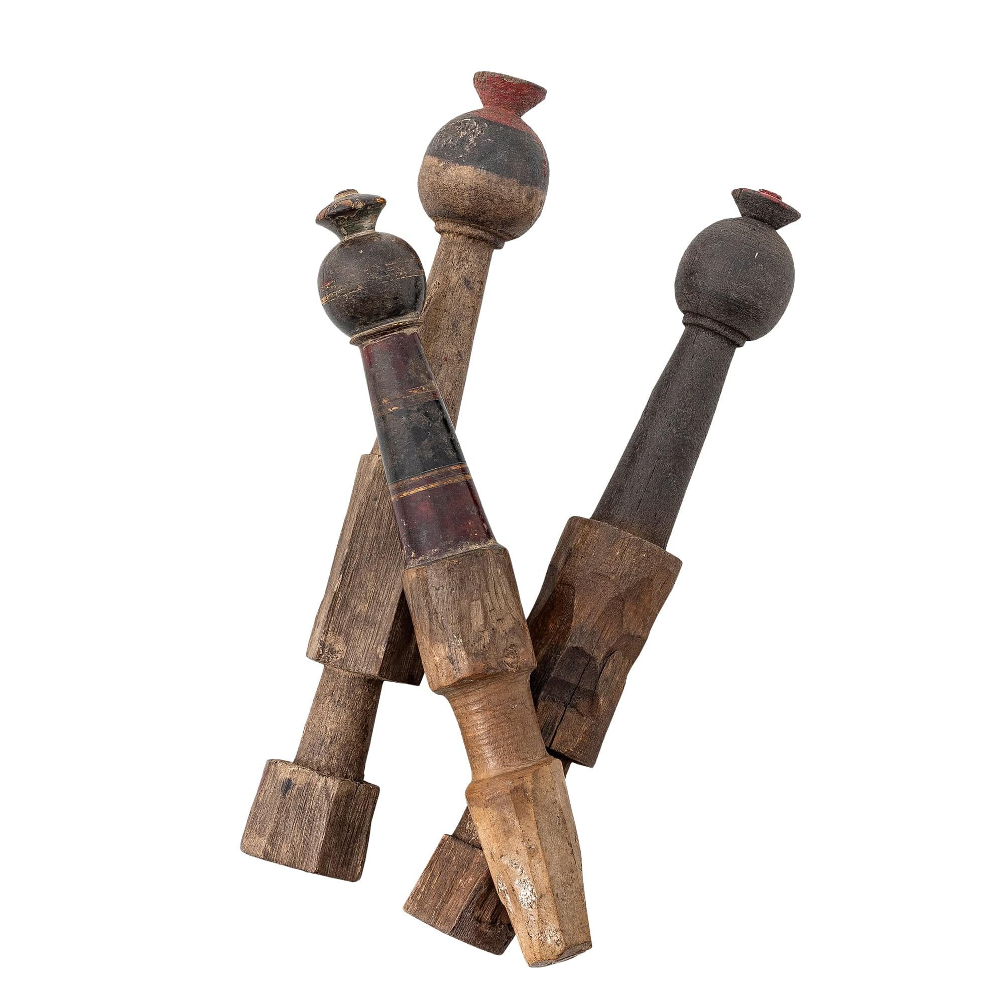 Set 3 decoratiuni din lemn, Barac Maro, Ø3,5xH20 cm (2)