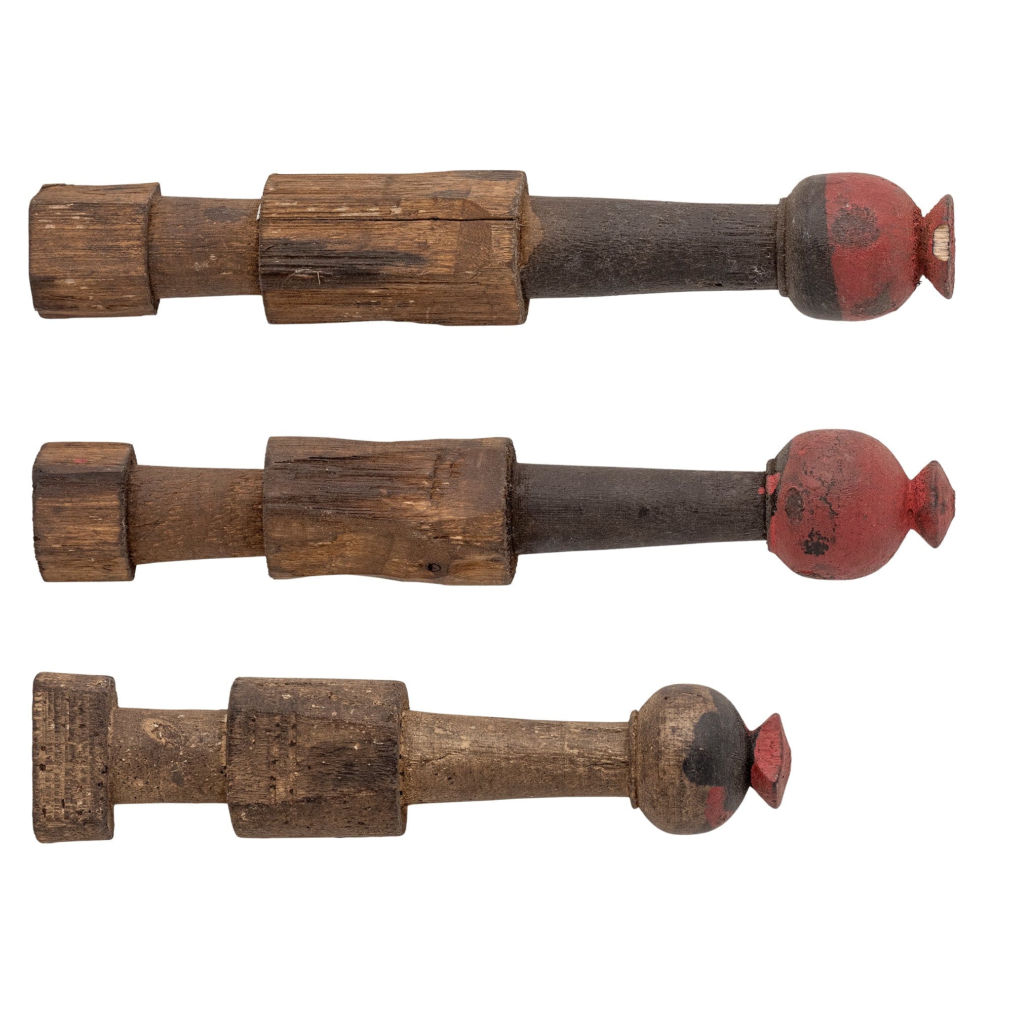 Set 3 decoratiuni din lemn, Barac Maro, Ø3,5xH20 cm (3)