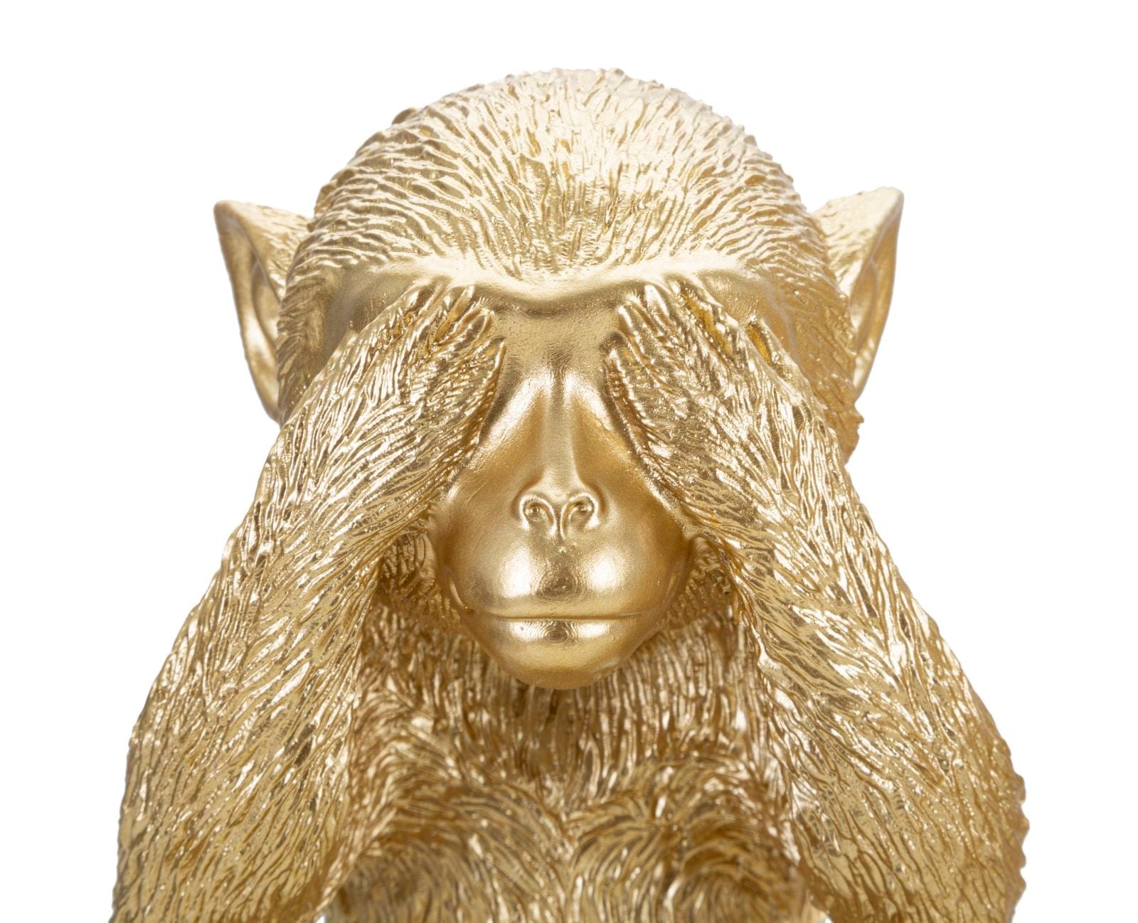 Set 3 decoratiuni din polirasina, Monkey Auriu, L13xl14xH19,5 cm (4)