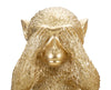 Set 3 decoratiuni din polirasina, Monkey Auriu, L13xl14xH19,5 cm (4)