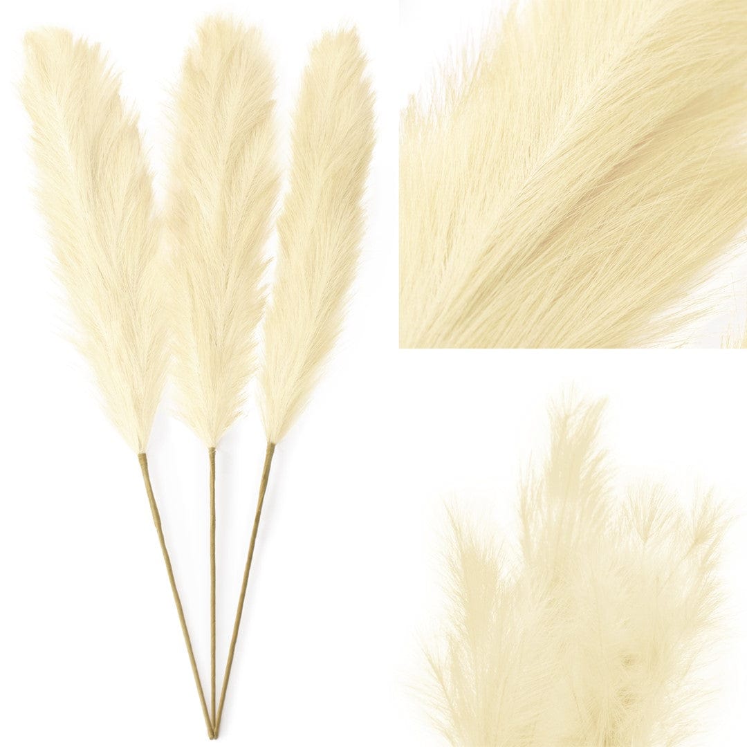 Decoking Set 3 fire flori artificiale, Pamply Crem, H110 cm