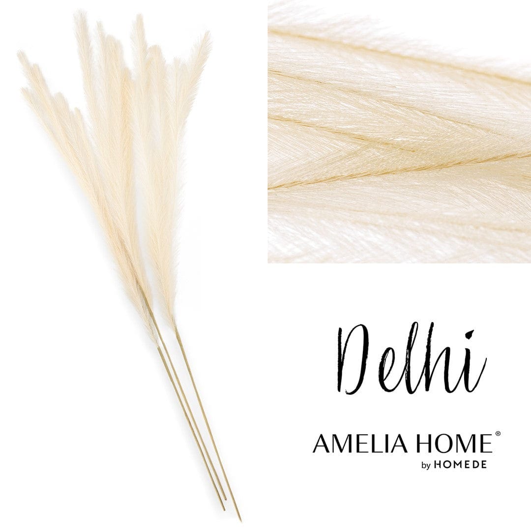 Decoking Set 3 fire flori artificiale, Pamply Crem, H125 cm