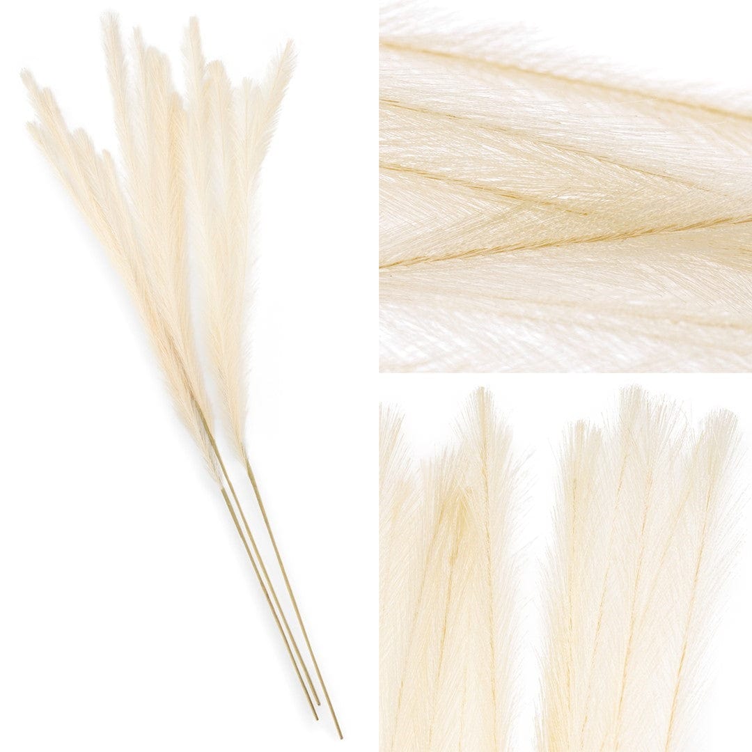 Decoking Set 3 fire flori artificiale, Pamply Crem, H125 cm