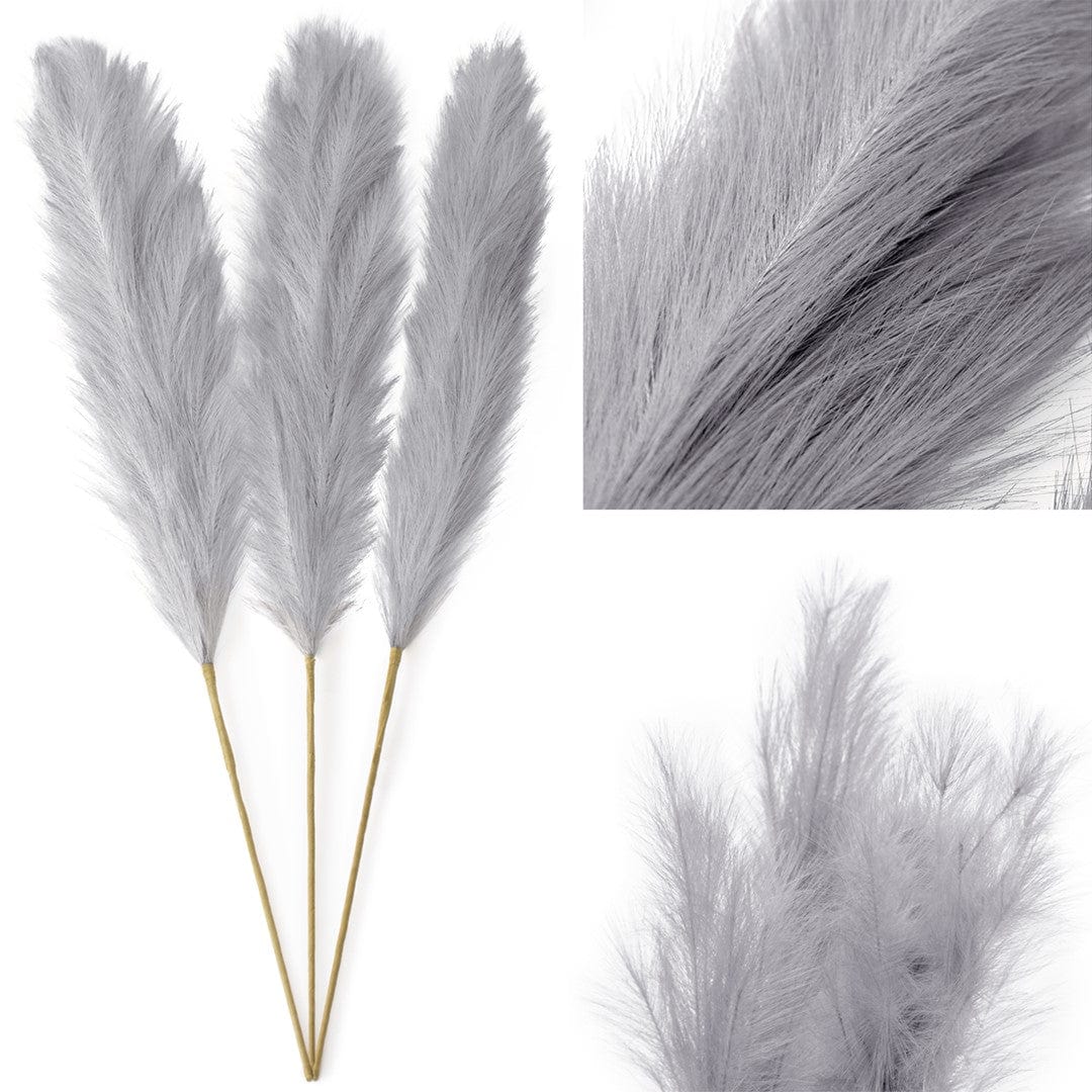 Decoking Set 3 fire flori artificiale, Pamply Gri, H110 cm