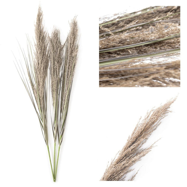 Decoking Set 3 fire flori artificiale, Pamply Verde Olive, H86 cm