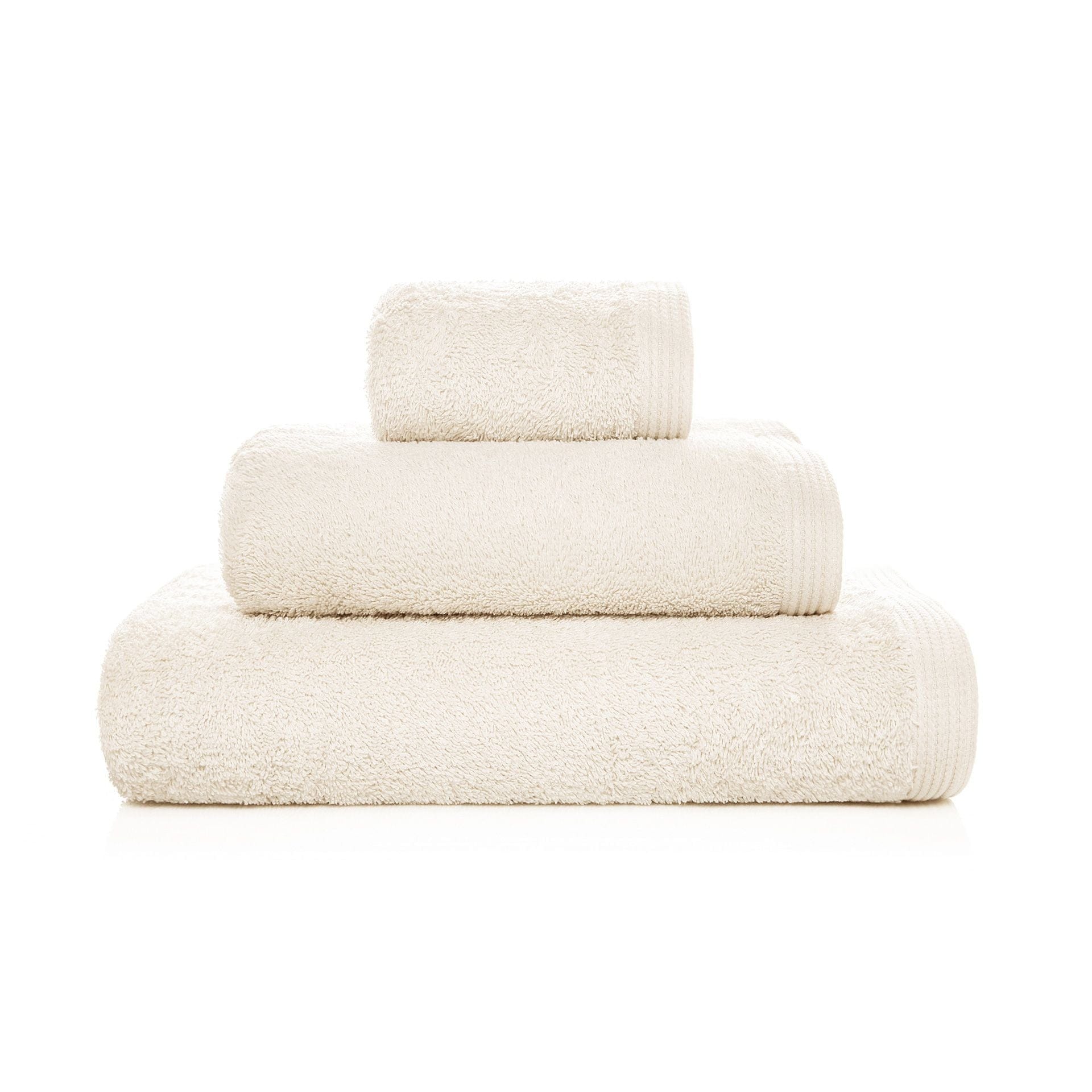 Set 3 prosoape baie din bumbac, New Plus Ecru, 30 x 50 / 50 x 100 / 70 x 140 cm